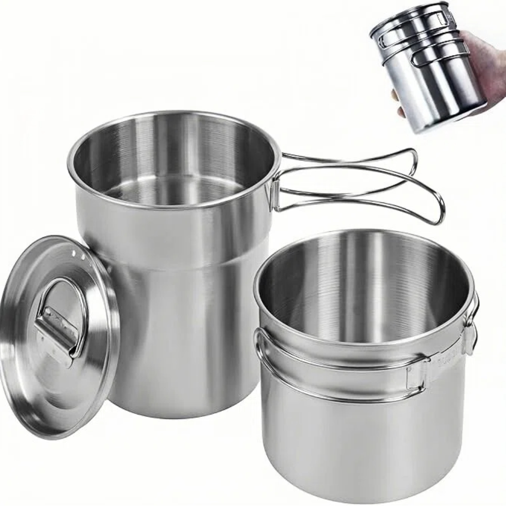 Camping Cooking Utilities - Opvouwbare campingbekers, campingpotten, kookgerei, 304-voedselveilige outdoor