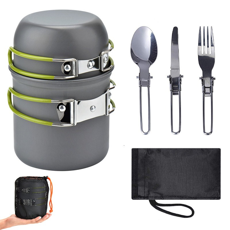 Camping Cooking Set Lightweight - Draagbare campingkookgerei voor buitengebruik Hoge temperatuurbestendigheid