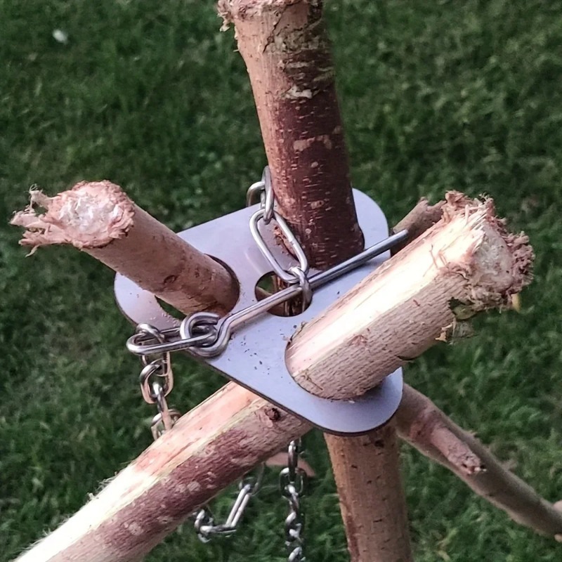 Camping Cooking Pot Tripod - Draagbare, demontabele hangende rek van roestvrij