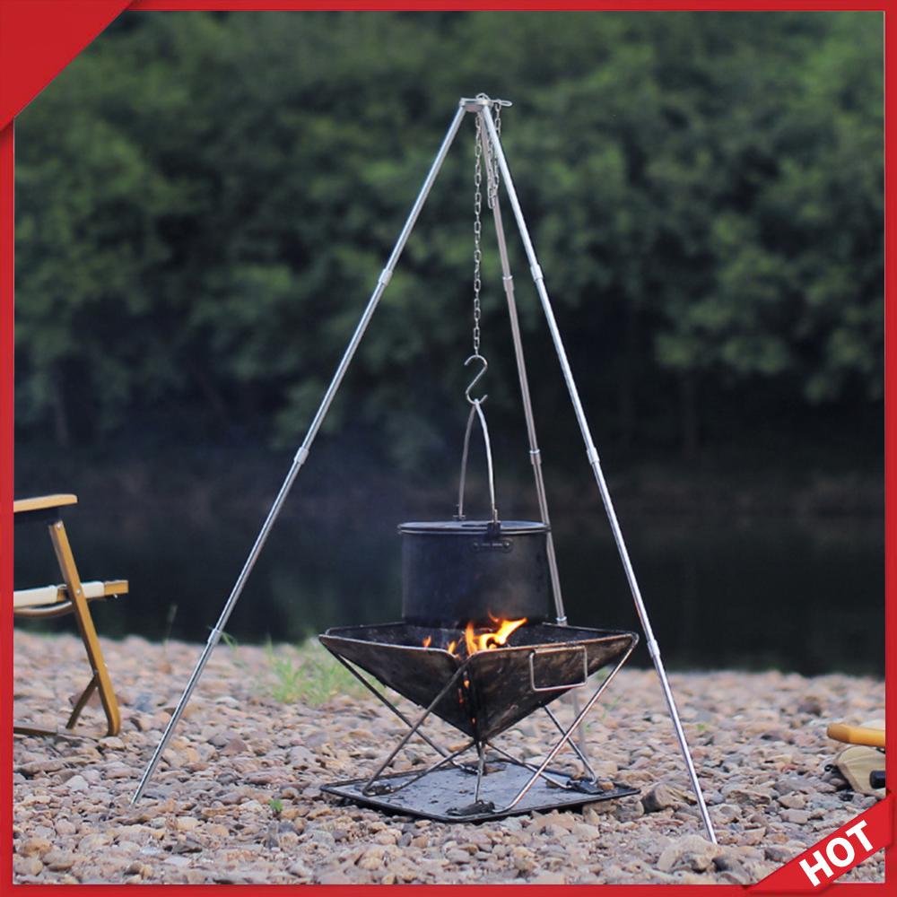 Camping Cooking Pot Tripod - Outdoor kookstatief Draagbare afneembare standaard Aluminium