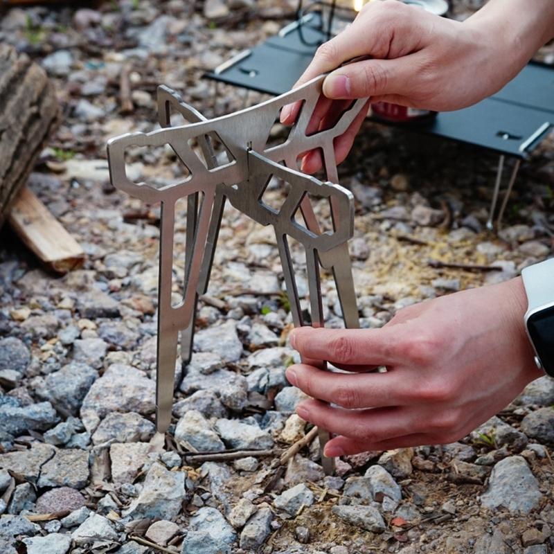 Camping Cooking Pot Tripod - 55kd opvouwbare kampfornuisbasis voor buitenkookroestvrijstalen standaard