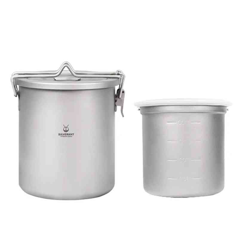 Camping Cooking Set With Bag - Silverant Camping Titanium Pot Ultralight Rijstsoep