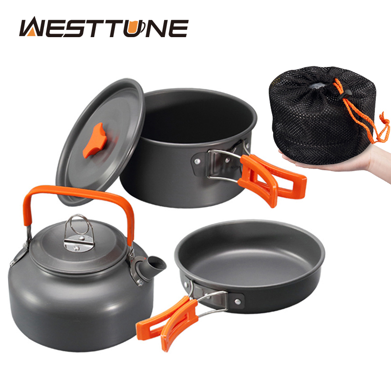 Camping Cooking Utilities - WESTTUNE Camping Kookgerei Kit Aluminium Outdoor