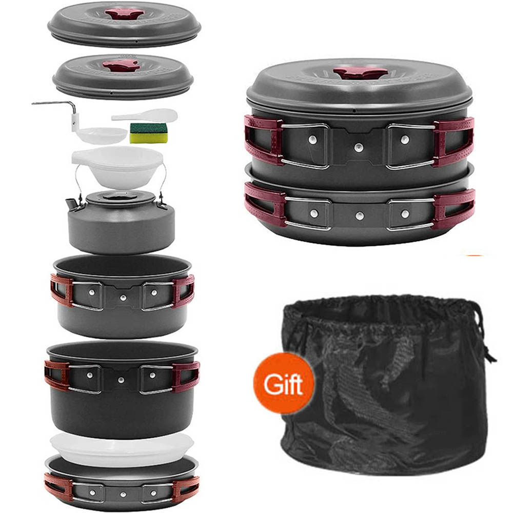 Camping Cooking Set With Bag - Buiten Koken 3-4 Personen Picknickset Pot,