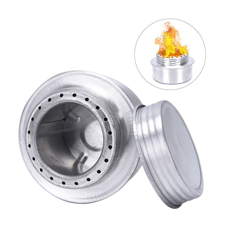 Camping Cooking Alcohol - Ultralicht zilver alcoholfornuis met verzegeld deksel