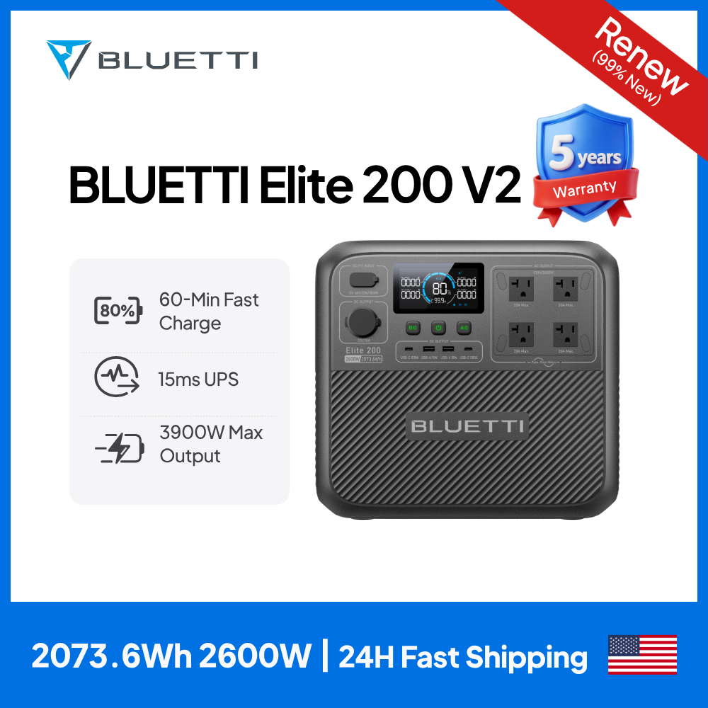 Solar Oven Camp - 【Renew】BLUETTI Elite 200 V2 draagbare krachtcentrale