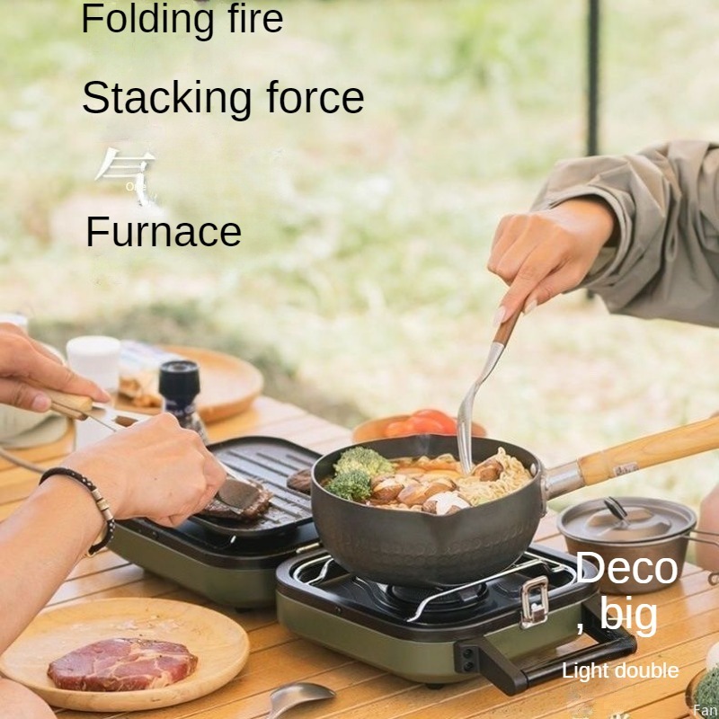 Camping Double Cooking Stove - Naturehike Kachel Opvouwbaar Dubbel Vuur Gasfornuis