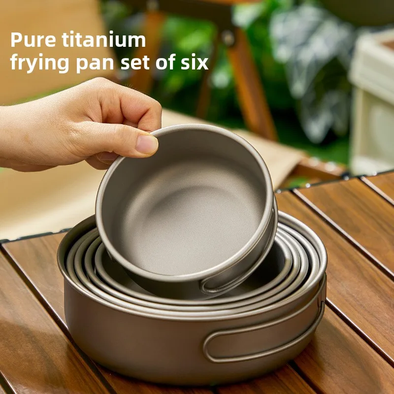 Camping Cooking Set Lightweight - Titanium Outdoor Pot Set Picknick Camping