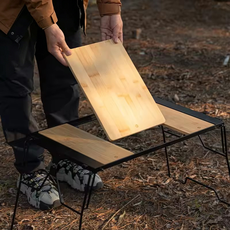 Camping Double Cooking Stove - Dubbelzijdig bamboe snijplank, lichtgewicht, opvouwbaar, voor