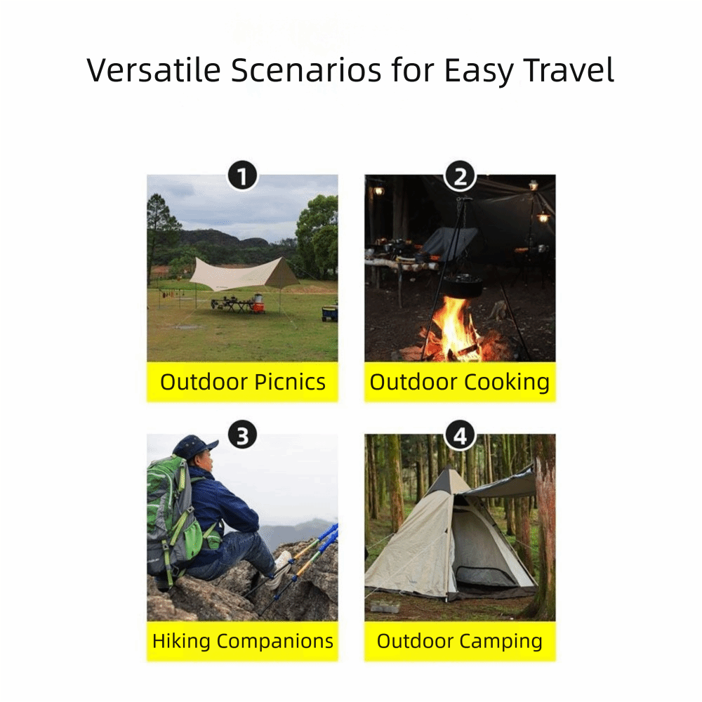 Camping Cooking Pot Tripod - Draagbaar campingstatief, verstelbare hoogte, lichtgewicht kampvuurbeugel,