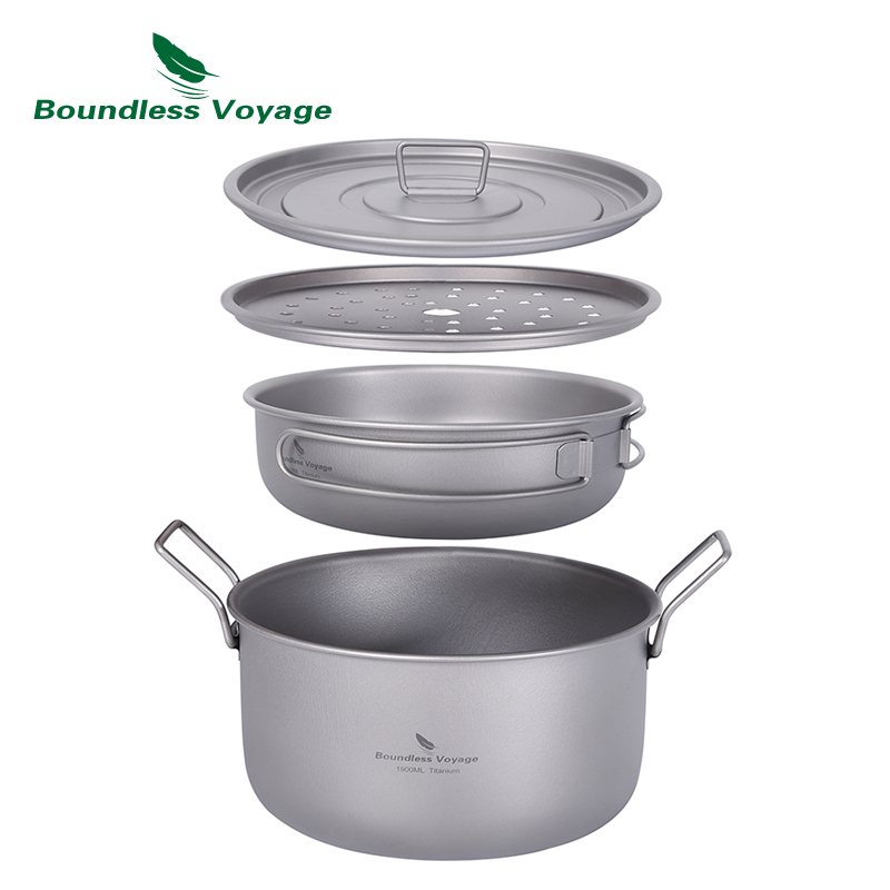 Camping Cooking Utilities - Grenzeloze Reis Camping Kookpot Multifunctionele Titanium