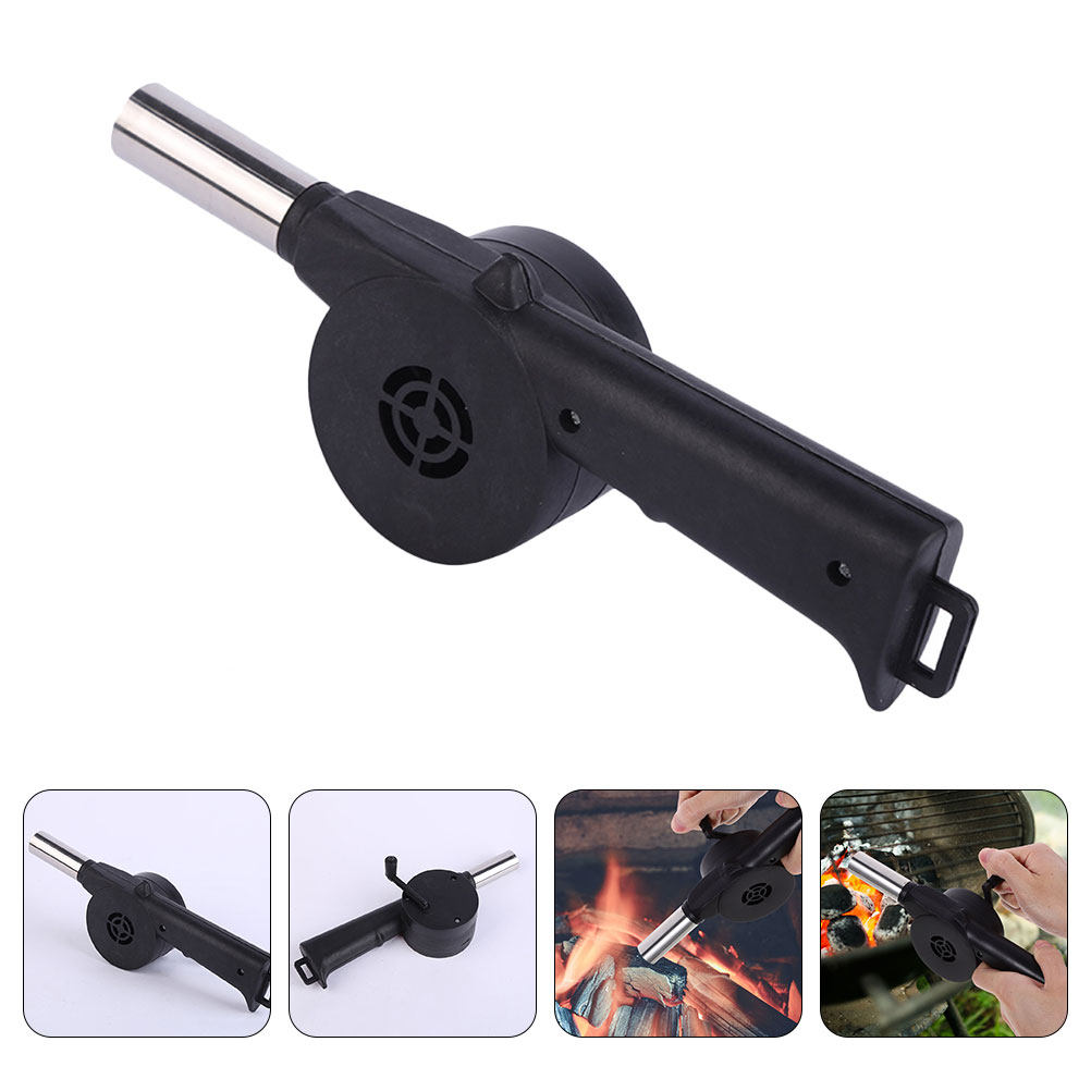 Camping Cooking Fire - Handmatige blazer Zwarte handbediende BBQ-ventilator voor