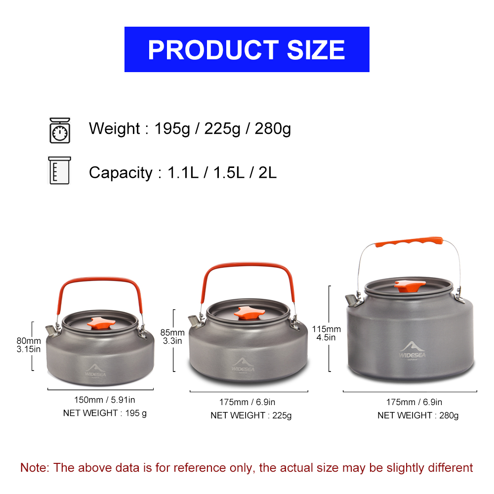Widesea 1.1L 2L1.5L Camping Wa - Camping Cooking Utilities recensie en prijs