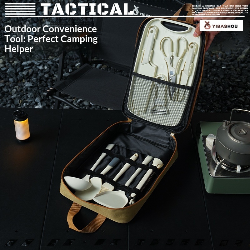 Draagbare 9-delige campingkeuk - Camping Cooking Cutlery Set recensie en prijs