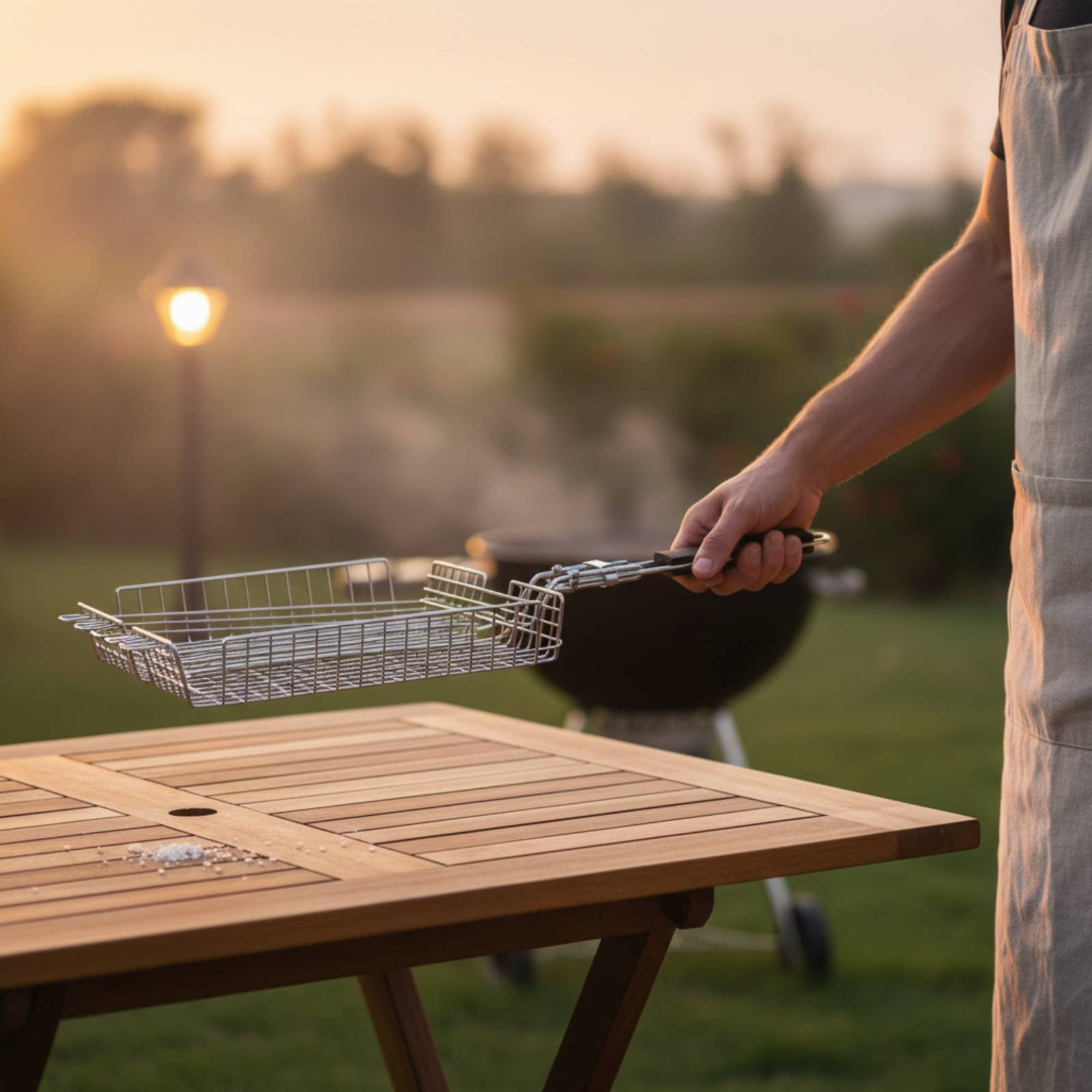 Grillmand met houten handvat D - Camping Cooking Handle recensie en prijs