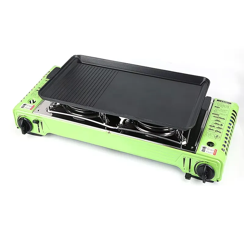 Draagbare buiten campingtafel  - Camping Double Cooking Stove recensie en prijs