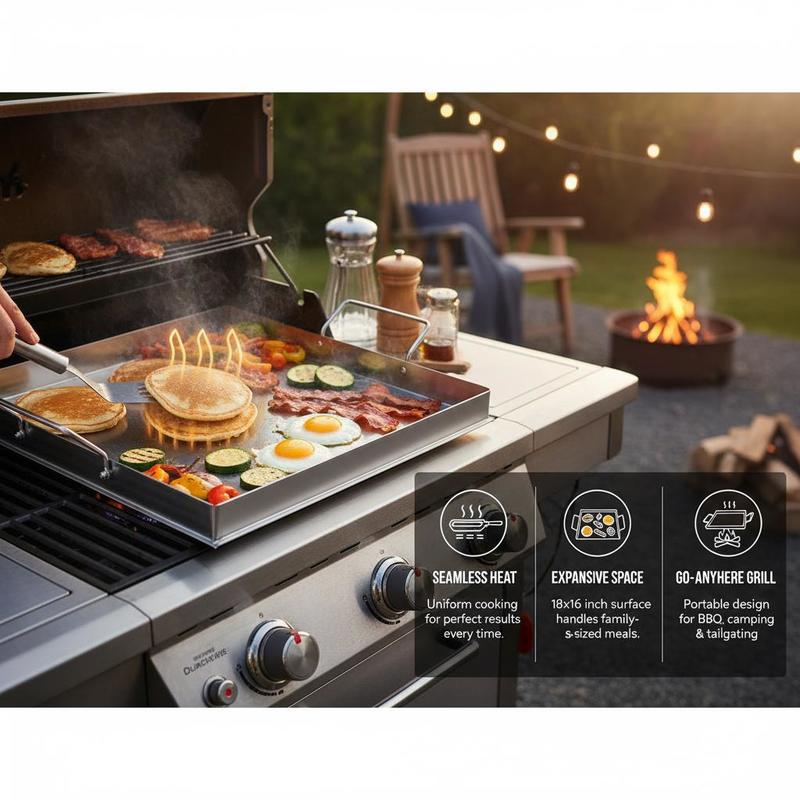 Universele platte bakplaat 18x - Camping Cooking Handle recensie en prijs