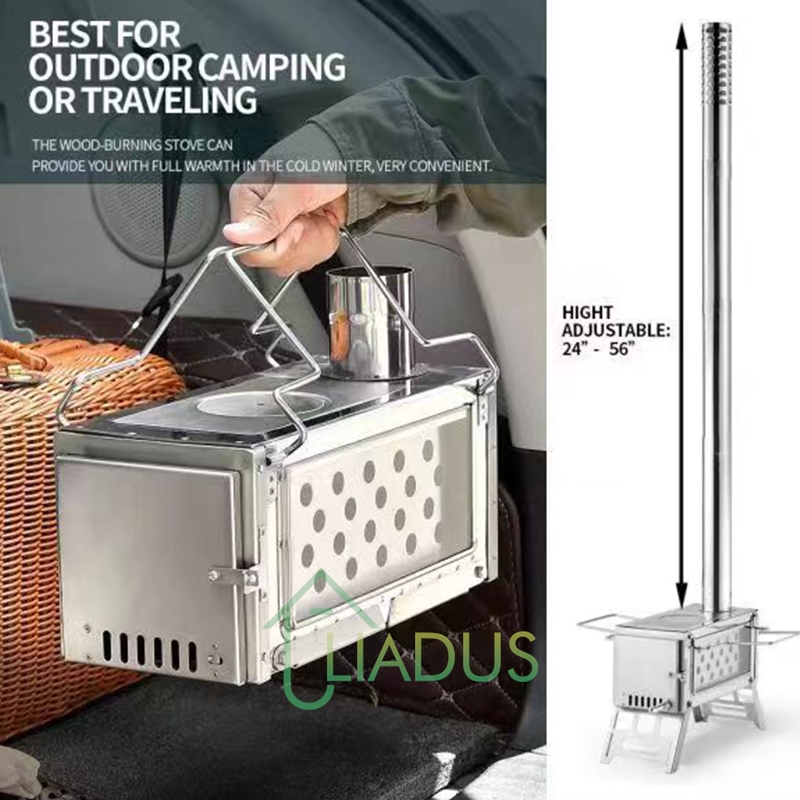 Draagbare buitenhoutkachel voo - Camping Double Cooking Stove recensie en prijs