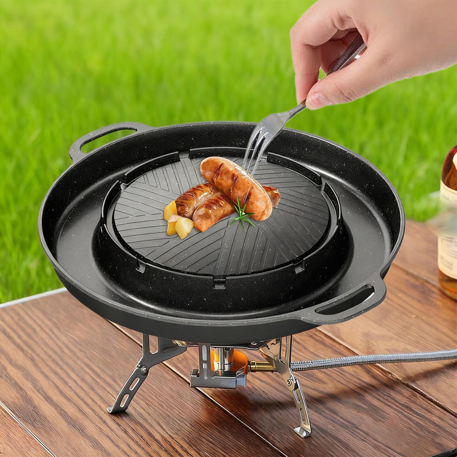 2-in-1 grill en hete pan voor  - Camping Cooking Ware recensie en prijs