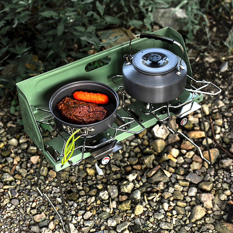 Draagbare gasfornuis buiten ga - Camping Double Cooking Stove recensie en prijs