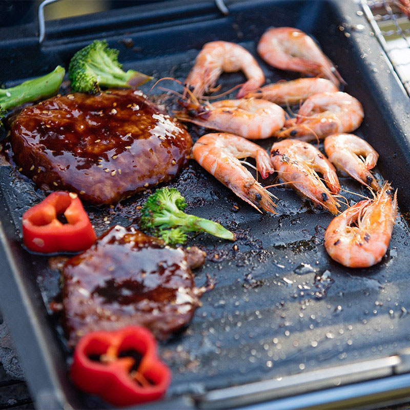 Buiten dikke vierkante grillpa - Camping Cooking Handle recensie en prijs