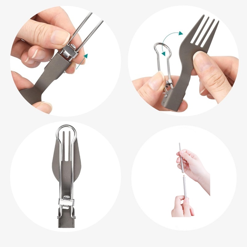 Titanium opvouwbare bestekset  - Camping Cooking Cutlery Set recensie en prijs