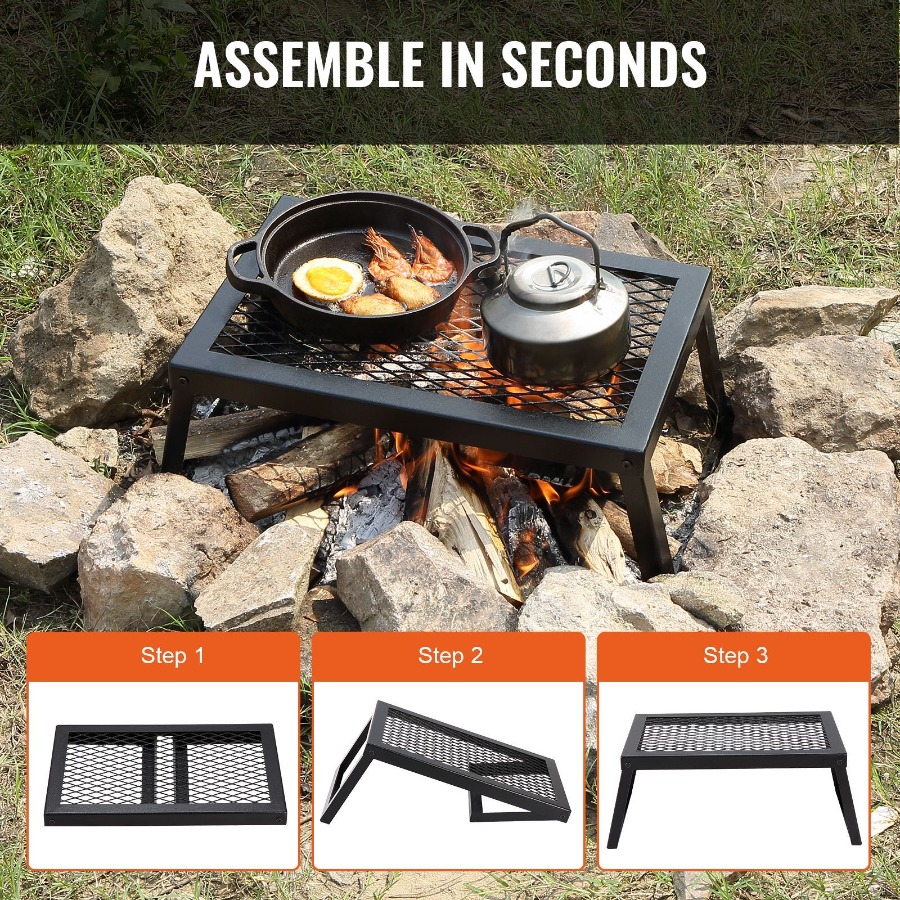 Vouwbare kampvuurgrill, heavy- - Camping Cooking Over Fire recensie en prijs