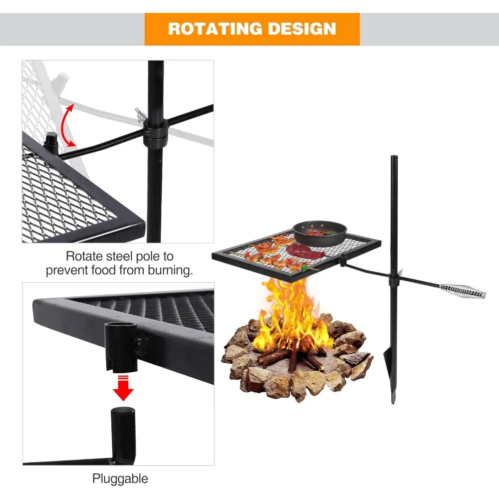 %a Draaibare kampvuurgrill, ro - Camping Cooking Over Fire recensie en prijs