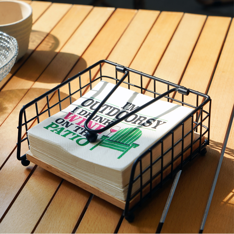 Vierkante houten servethouder, - Camping Cooking Utensil Holder recensie en prijs