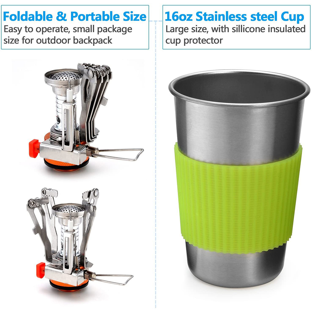 Campingpannenset met fornuis O - Camping Cooking Utilities recensie en prijs